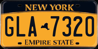 NY license plate GLA7320