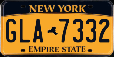 NY license plate GLA7332