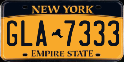 NY license plate GLA7333
