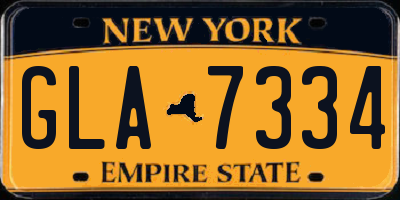 NY license plate GLA7334