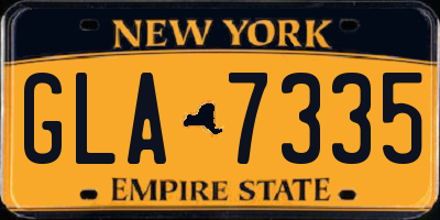 NY license plate GLA7335