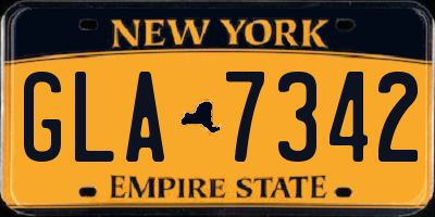 NY license plate GLA7342