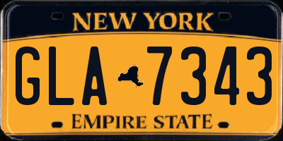 NY license plate GLA7343