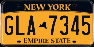 NY license plate GLA7345
