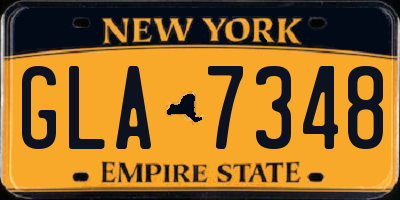 NY license plate GLA7348