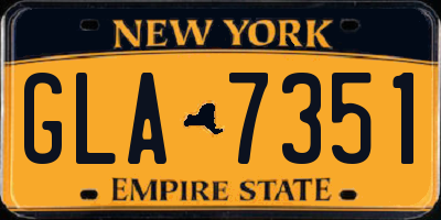 NY license plate GLA7351