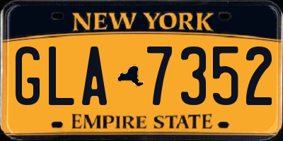 NY license plate GLA7352