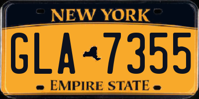 NY license plate GLA7355
