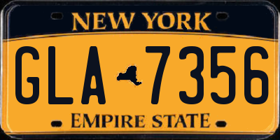 NY license plate GLA7356