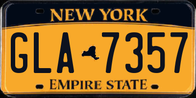 NY license plate GLA7357