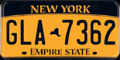 NY license plate GLA7362