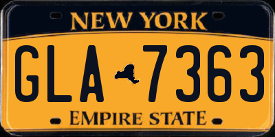 NY license plate GLA7363