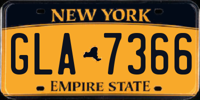 NY license plate GLA7366
