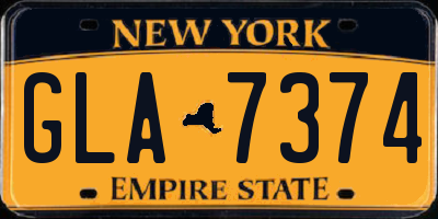 NY license plate GLA7374