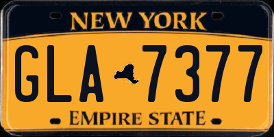 NY license plate GLA7377