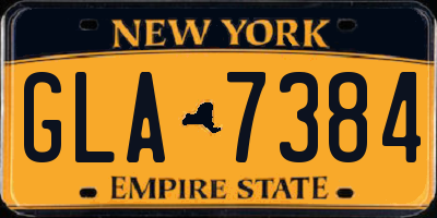 NY license plate GLA7384