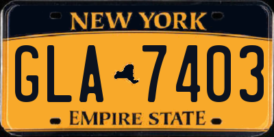NY license plate GLA7403