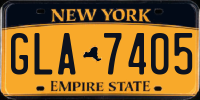 NY license plate GLA7405