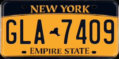 NY license plate GLA7409