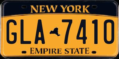 NY license plate GLA7410