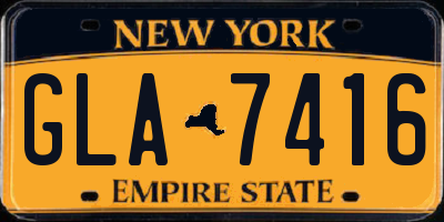 NY license plate GLA7416