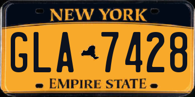 NY license plate GLA7428