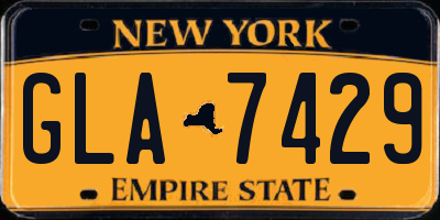 NY license plate GLA7429