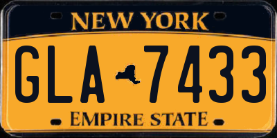 NY license plate GLA7433