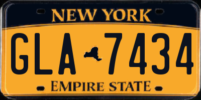 NY license plate GLA7434