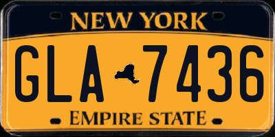NY license plate GLA7436
