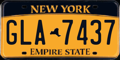 NY license plate GLA7437