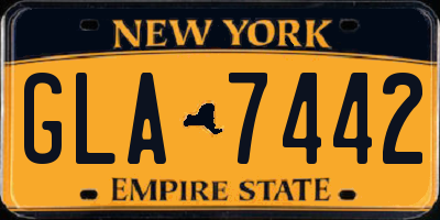 NY license plate GLA7442