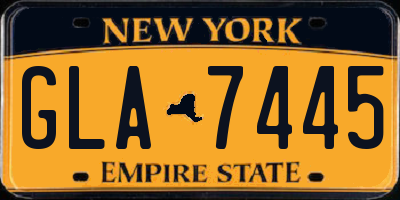 NY license plate GLA7445