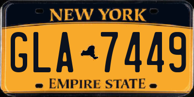 NY license plate GLA7449