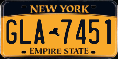 NY license plate GLA7451