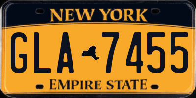 NY license plate GLA7455