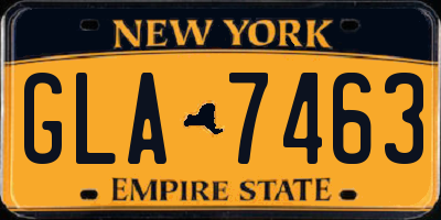 NY license plate GLA7463