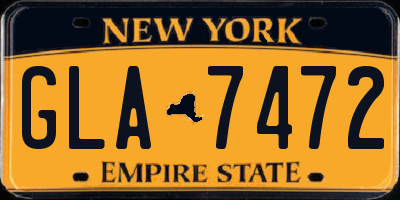 NY license plate GLA7472