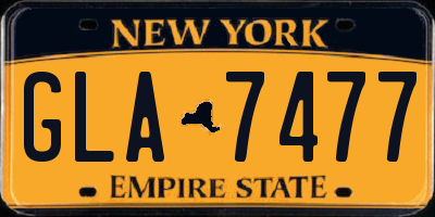 NY license plate GLA7477