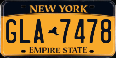 NY license plate GLA7478