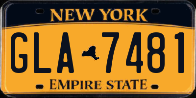 NY license plate GLA7481