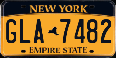 NY license plate GLA7482