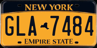 NY license plate GLA7484