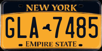 NY license plate GLA7485
