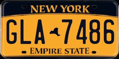 NY license plate GLA7486