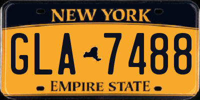 NY license plate GLA7488