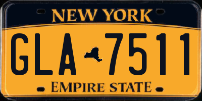 NY license plate GLA7511