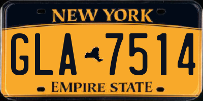 NY license plate GLA7514