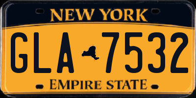 NY license plate GLA7532