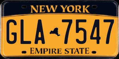 NY license plate GLA7547